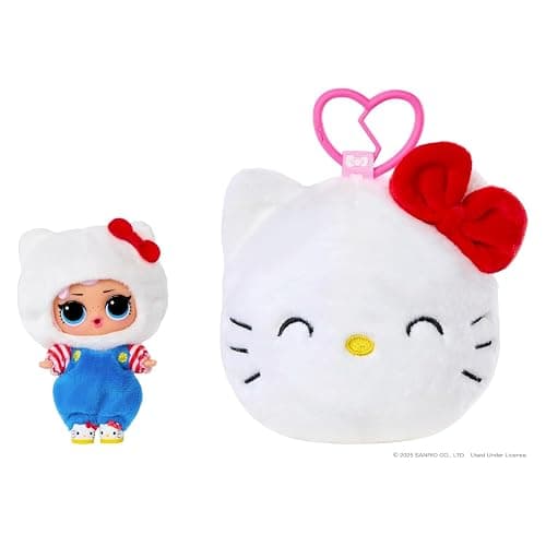 L.O.L. Surprise! Loves Hello Kitty Reversible Plush Surprise - Personaggi Sanrio di peluche con bambola L.O.L. abbinata, 5 sorprese e portachiavi da viaggio, età 4+ thumbnail 2