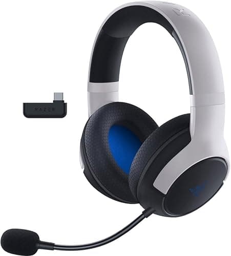 Razer Kaira Dual Wireless Gaming Headset for PlayStation 5 / PS5, PC, Mobile, PS4: Triforce 50mm Drivers - HyperClear Cardioid Mic - 2.4GHz and Bluetooth w/SmartSwitch - EQ Toggle - White/Black - Image 1