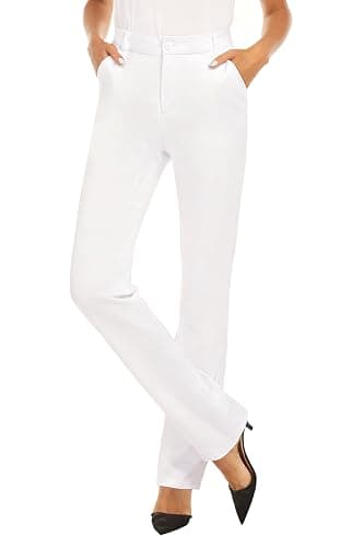 iChosy Women's Stretchy Straight Leg Dress Work Pants Business Office Casual Slacks with Pockets thumbnail 4