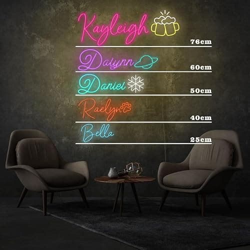 IbayNawi Neon Schild Personalisiert led Leuchtschilder für Dekoration Personalisierte schriftzug für Hochzeit Geburtstag Party Geschenk thumbnail 6