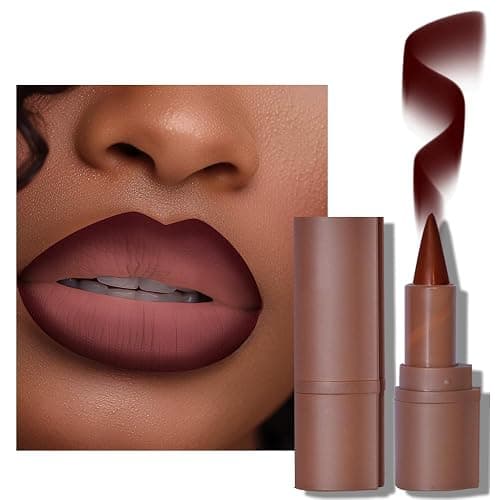 3Pcs 2-in-1 Gradient Lip Liner and Lipstick Lip Combo Set - Coffee Bean & Mulberry & Dark Colors Achieve Flawless Contour and Gradual Ombre Effect Crayon Form Cone Tip, Dark Brown Black Lip Liner Set thumbnail 3