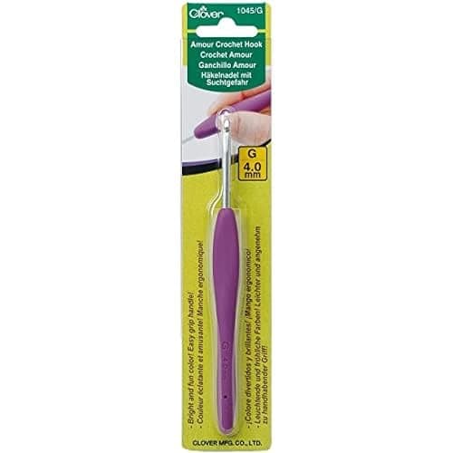 Clover 1045/G Purple Amour Crochet Hook, Size G, 4.0mm - Image 1