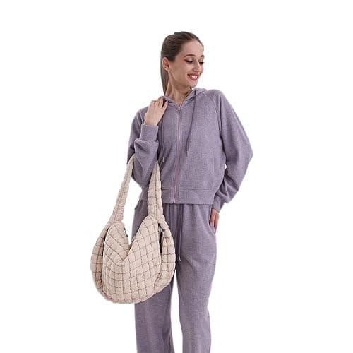 VAKAER Puffer Tote Bag for Women Quilted Crossbody Large Hobo Carryall Lightweight Padded Shoulder Bag for Travel Work thumbnail 7