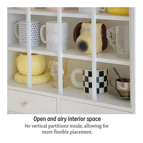 GHuBafy 3 Tier Grid Mug Rack, Wooden Cup Holder with 2 Drawers, Arch design Mug Holder, Multifunctional Perfume Organizer, Countertop Organizer for Living Room, Kitchen(Pink) thumbnail 6