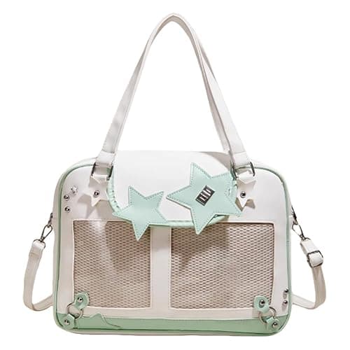 Women Display Shoulder Bag Large Capacity Ita Handbag PU Leather Kawaii Star Itabag Travel Shopping Commute Bag - Image 1