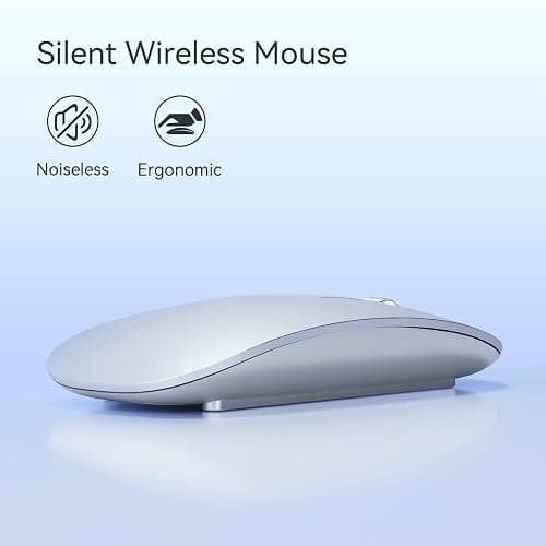 Uiosmuph U30 Souris Bluetooth, Trois Modes sans Fil (BT5.1 USB) silencieuse Rechargeable Portable pour Mac/Ordinateur/Linux/Android, Argent thumbnail 4