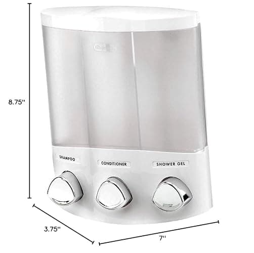 Better Living Products, White 76354 Euro Series TRIO 3-Chamber Soap and Shower Dispenser thumbnail 3