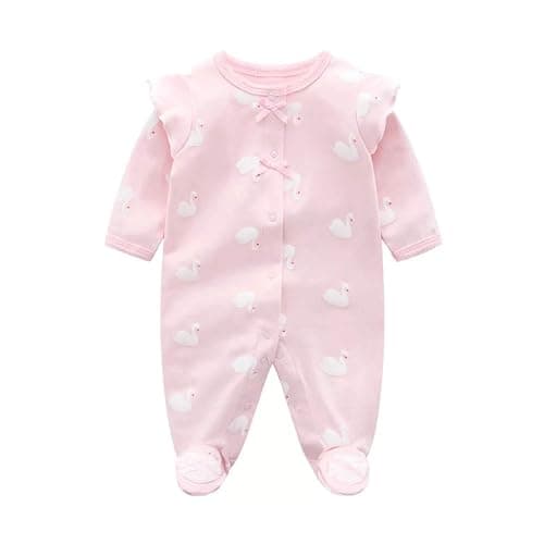 Baby One Piece Romper Soft Cotton Sleepwear Footed Jumpsuit for 0-12 Month Infant - Image 1