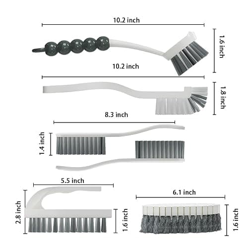 CN1ST 6 PCS Cleaning Brush, Scrub Brush Set for Kitchen and Bathroom Household Use with Various Brushes for Cleaning Dishes, Tiles, Corners and Floors thumbnail 3