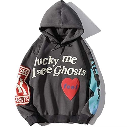 Unisex Trendy Men's Lucky Me Generic Ghosts Sweatshirts Hip Hop Mens Pullover Hoodie Fashion Sweatshirt - Image 1