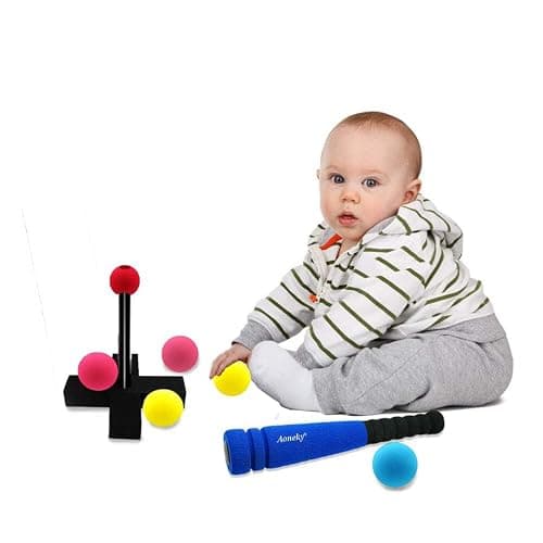 Aoneky Mini Foam Tball Set for Toddlers 1-3 Years, Portable Baseball Toy Set with Foam Bat, 5 Balls, T-Ball Stand & Carry Bag, Safe Soft T-Ball for Boys Girls Indoor Outdoor Play thumbnail 6