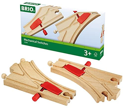 BRIO 33344 Mechanical Switches Wooden Train Track for Kids Age 3 Years Up - Compatible with all BRIO Railway Sets & Accessories, Multicoloured thumbnail 2