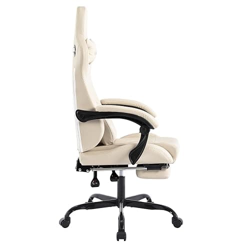 Gaming Chair with Footrest Ergonomic Computer Chair Massage Lumbar Cushion, Racing Video Game Chair Adjustable Rocker Recliner Executive Office Desk Chair Pu Leather for Adults thumbnail 6