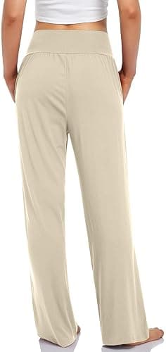 UEU Women's Casual Loose Wide Leg Cozy Pants Yoga Sweatpants Comfy High Waisted Sports Athletic Lounge Pants with Pockets thumbnail 3