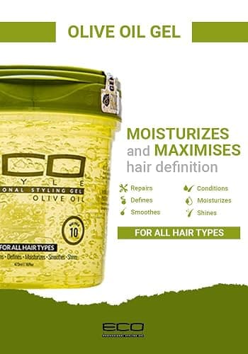 Eco Style ECOCO Style Gel Olive Oil-100% Pure Olive Oil-Adds Shine And Tames Split Ends-Weightless Style-Nourishes And Repairs-Adds Moisture To The Scalp-Superior Hold-Healthy Shine-16 Oz thumbnail 10