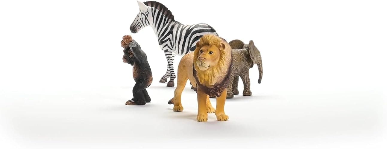 Schleich Wild Life Africa Starter Set – 4-Piece Miniature Wildlife Animal Set for Ages 3+, Featuring Lion, Zebra, Monkey and Elephant thumbnail 6