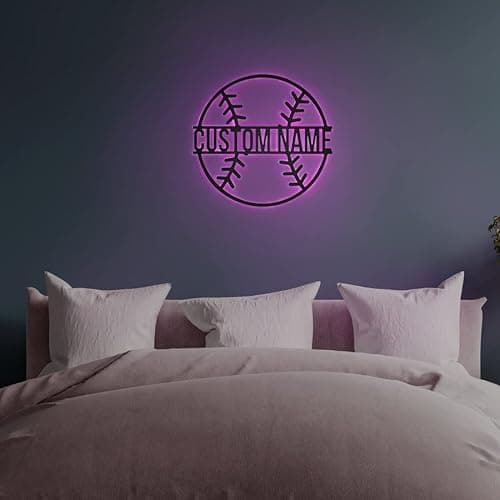 Personalized Baseball Neon Sign, Custom Name Wall Decor Lamp With 16 Colors Changing Remote Control, Sport Christmas Birthday Light (Baseball) thumbnail 6