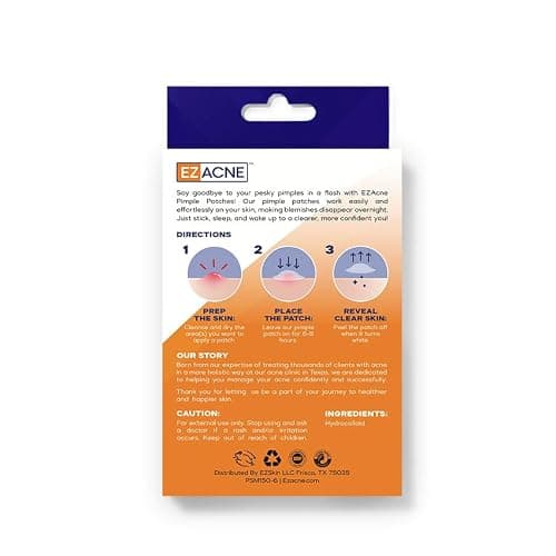 EZACNE™ Extra Large Pimple Patches for Body – Large Hydrocolloid Acne Patches for Back, Face, Forehead, Chin, Neck, Shoulders – Big Zit Patch for Breakouts (5 Count) thumbnail 2