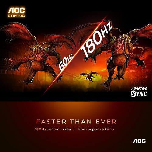 AOC 27 Inch Gaming Monitor QHD 180Hz Mini-LED HDR1000, Q27G3XMN | 3440×1440 Computer Monitor, 0.3ms, HDR400, USB 3.2, DP 1.4, HDMI 2.1, Height Adjustable Stand, Audio Out, VESA Mount thumbnail 2