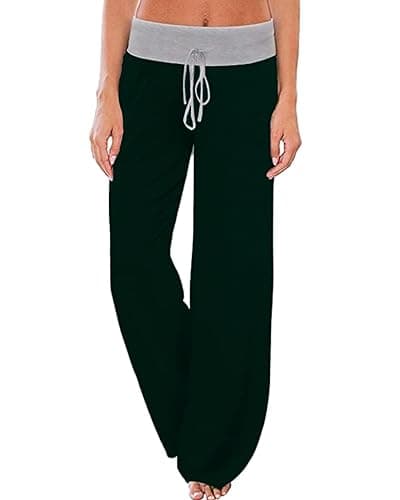 NEWCOSPLAY Women's Comfy Pajama Pants Casual Drawstring Palazzo Lounge Wide Leg Pants - Image 1