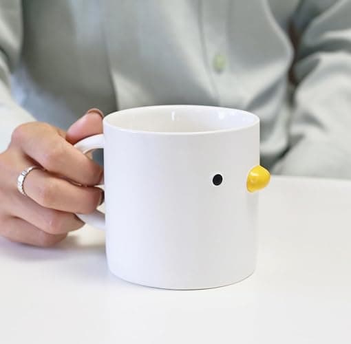 PURROOM Cute Duck Shaped Coffee Mug, 380ml Chicken Design Coffee Cup, Safety Ceramic Latte Cup. Best Gifts for Coffee Lover. thumbnail 5