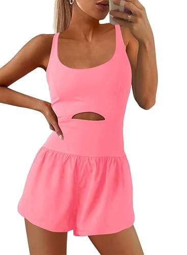 SENSERISE Womens Workout Rompers Athletic Romper Running Onesie One Piece Exercise Jumpsuits Gym Yoga Outfits - Image 1