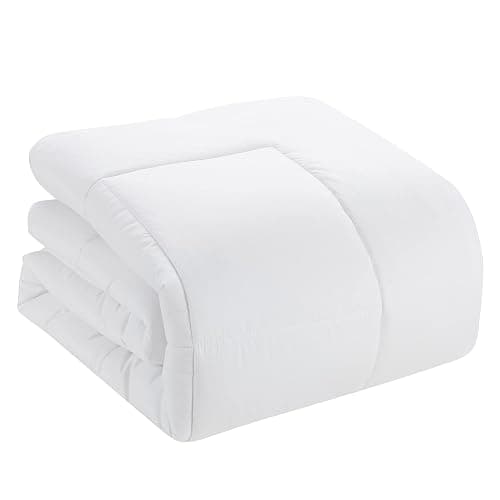 Sweet Home Collection 5 Piece Comforter Set Bag Solid Color All Season Soft Down Alternative Blanket & Luxurious Microfiber Bed Sheets, White, Twin thumbnail 3
