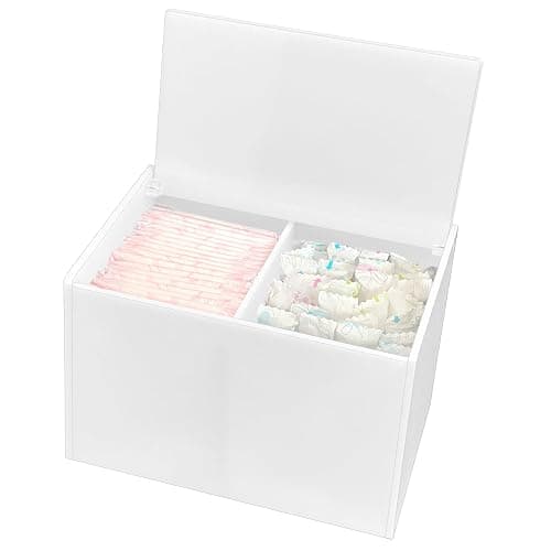 DELIPPLY Tampon Holder for Bathroom, Tampons and Pads Container Box, Women Period Storage Holder, White - Image 1