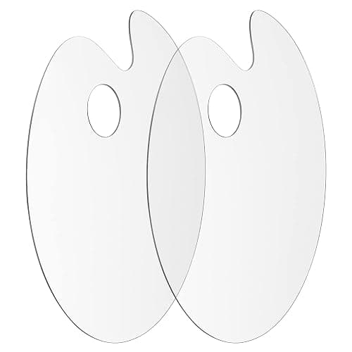 Tamaki Acrylic Paint Palette Paint Pallet Clear Paint Tray Palette, Easy Clean Non-Stick Artist Pallet for Oil Watercolor Craft DIY Art Painting Palette, 2 PCS - Image 1