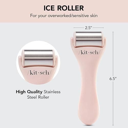 Kitsch Ice Roller for Face & Eye Puffiness, Cold Skin Care for Facial Lymphatic Drainage, Dark Circles & Migraine Relief, Self Tool for Wrinkles, Valentines Day Gifts for Women Face Massager (Pink) thumbnail 2