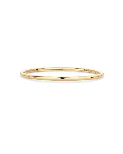 PAVOI 14K Gold Plated Bangle Bracelet for Women | Classic Lightweight Stacking Stainless Steel Bracelet | Single & 2-Pack Bangles thumbnail 3
