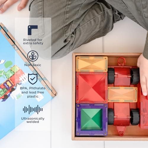 CONNETIX Magnetic Tiles Rainbow Motion Pack, 24 Pieces thumbnail 3