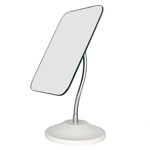 YEAKE Adjustable Flexible Gooseneck Makeup Mirror,360°Rotation Folding Portable Desk Vanity Mirror with Stand Shower Shaving Cosmetic Mirror Square - Image 1