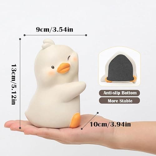 JARPSIRY Cute Hug Ducks Decorative Bookends, Unique Book Ends to Hold Books Creative Resin Book Holder Stopper for Home Office Desk Bookshelf Decoration thumbnail 3