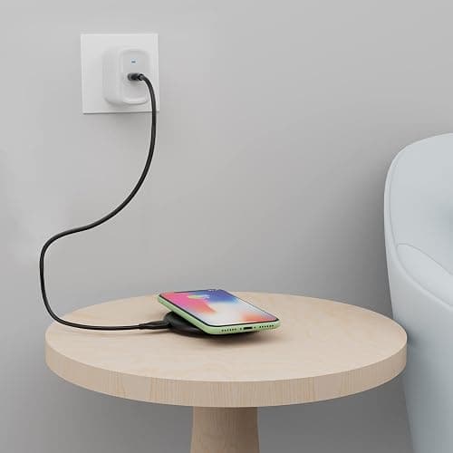 Amazon Basics 15W Qi Certified Wireless Charging Pad for iPhone 16/15/14/13/12/11/X, Samsung and More, with USB Cable, Black thumbnail 7