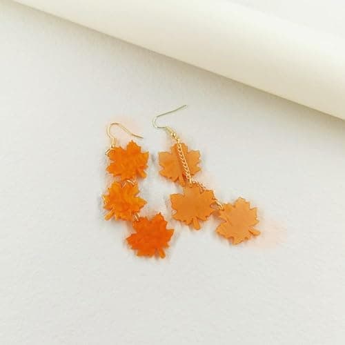 Acrylic Palm Tree Leaf Dangle Earrings for Women Resin Tropical Green Plant Monstera 3 leaves Chandelier Layered Drop Earrings Summer Holiday Beach Fashion Jewelry Unique Gifts thumbnail 2