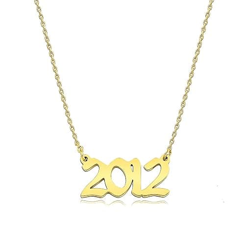 Ovian Birth Year Number Necklace for Women 18K Gold Plated Stainless Steel Birthday Pendant Necklace Memorable Anniversary Jewelry - Image 1