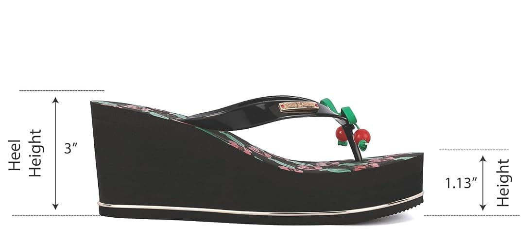 Juicy Couture Keil-Plateau-Flip-Flop: hochmodisch, weiche Strandsandalen, Zehentrenner thumbnail 3