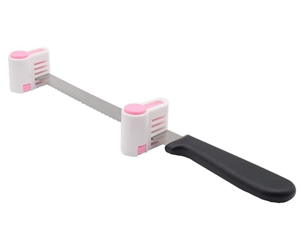 2PCS DIY Cake Slicer, Stratification Auxiliary, Bread Slice, Toast Cut, 5 Layers Leveler Slicer, Kitchen Fixator Tool (2, Pink) thumbnail 5
