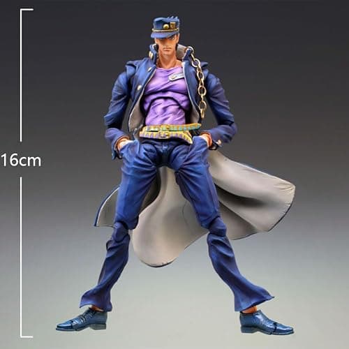 MABAIUDE JJBA Kujo Jotaro Action Figure, 16cm Anime Figure Statue Model, Movable Figure with Accessories, Face Changeable, JJBA Figure Handmade Collectible Gifts thumbnail 3