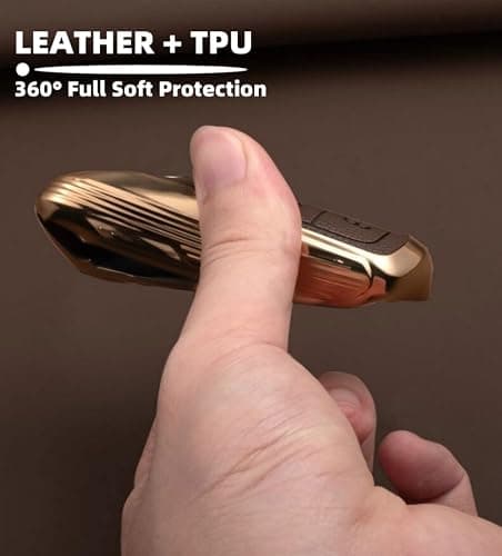 Axtrulix Key Fob Cover for Audi with Key Chain, Upper Leather + Soft TPU Key Cover Case Shell for A4 Q7 Q5 TT A5 SQ5 R8 S5 thumbnail 8