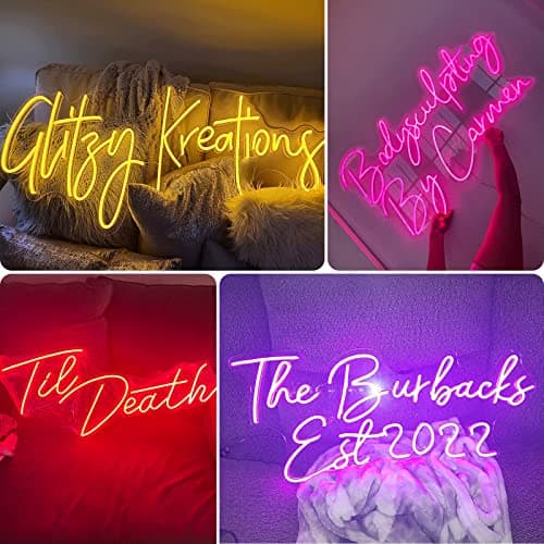 Custom Neon Signs, Personalized LED Neon Sign Customizable for Wedding Decor Gift, Neon Name Lights Signs for Bedroom Wall Home Bar Beauty Salon Business Logo (Optional 15" to 60") thumbnail 5