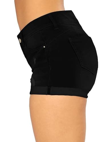 Govc Women Casual Summer Mid Waist Stretchy Denim Jean Shorts Junior Short Jeans thumbnail 2