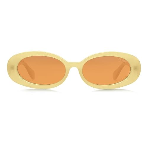 SOJOS Ocean Collection Retro Oval Polarized Sunglasses for Women Men Vintage Recycled Plastic Frame Eco-Friendly, Sunlight thumbnail 3