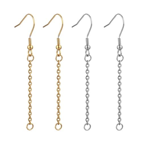 ETAWDE Pack of 20 Dangle Earring Wires for DIY Jewelry Making Adjustable Chain Extender Set for Jewelry Making Extension Chains thumbnail 4
