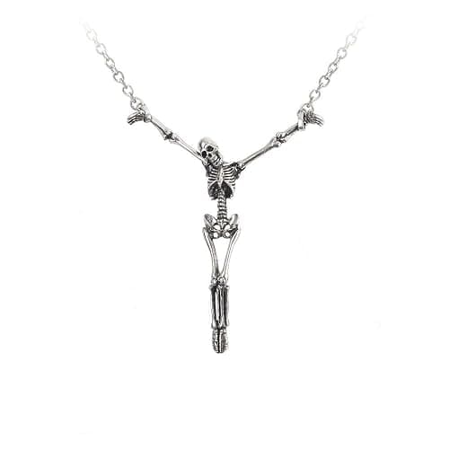 Alchemy Gothic Alter Orbis Hanging Skeleton Pendant Necklace - Image 1
