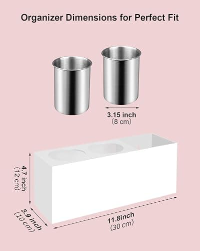 Hair Tool Organizer, Hair Dryer Holder with Heatproof Steel Cups, Acrylic Vanity Organizer for Curling Iron, Flat Iron & Hair Brushes, Perfect for Bathroom Countertop or Cabinet Storage thumbnail 2