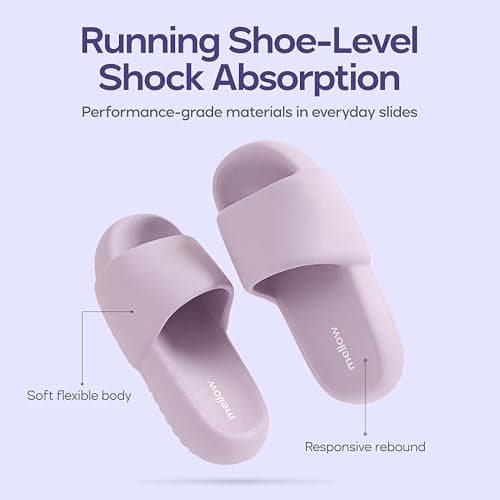 MellowSoft Cloud Slides for Women & Men, Thick Shock-Absorbing Sole | Ultra Soft CloudFoam Cushioning Slides, Lightweight Anti-Slip Recovery Sandals for Indoor & Outdoor Comfort thumbnail 8