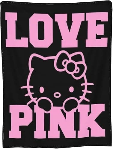 Kitty Silk Flannel Fleece Throw Blanket, Soft Plush, 40 x 60 Inch, All Seasons Blanket for Couch, Sofa, Bed, Camping, Travel (Black-1) - Image 1