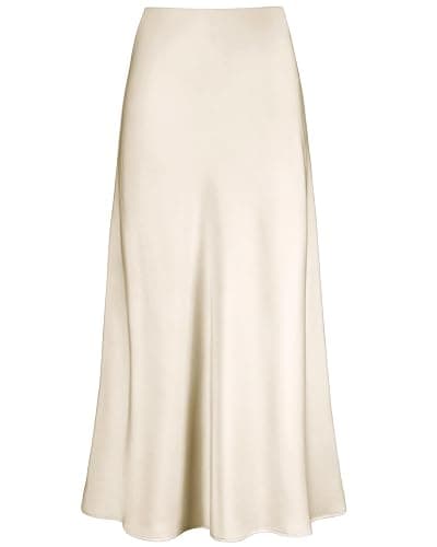 Women's Satin Maxi Skirt High Waisted Elastic Waistband Silk A-Line Casual Party Leopard Print Long Skirts for Women thumbnail 4